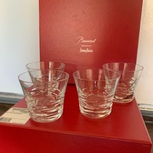 Authentic Baccarat 4 Crystal Whiskey Glasses